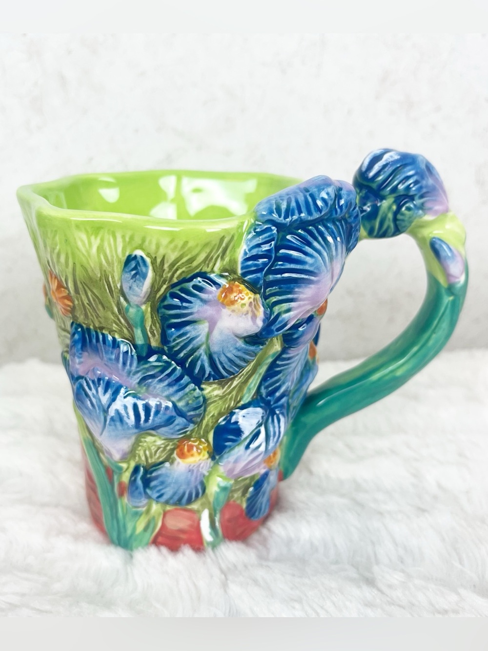 Corner Ruby Starry Flora Collection Iris 3D Mug Floral Cottagecore Whimsy Fairy